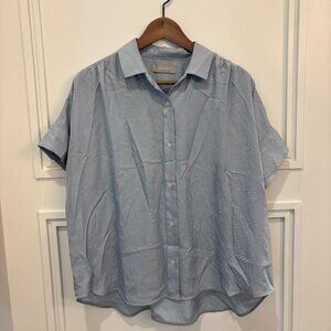Everlane drapy blouse in dusty blue SIZE 8
